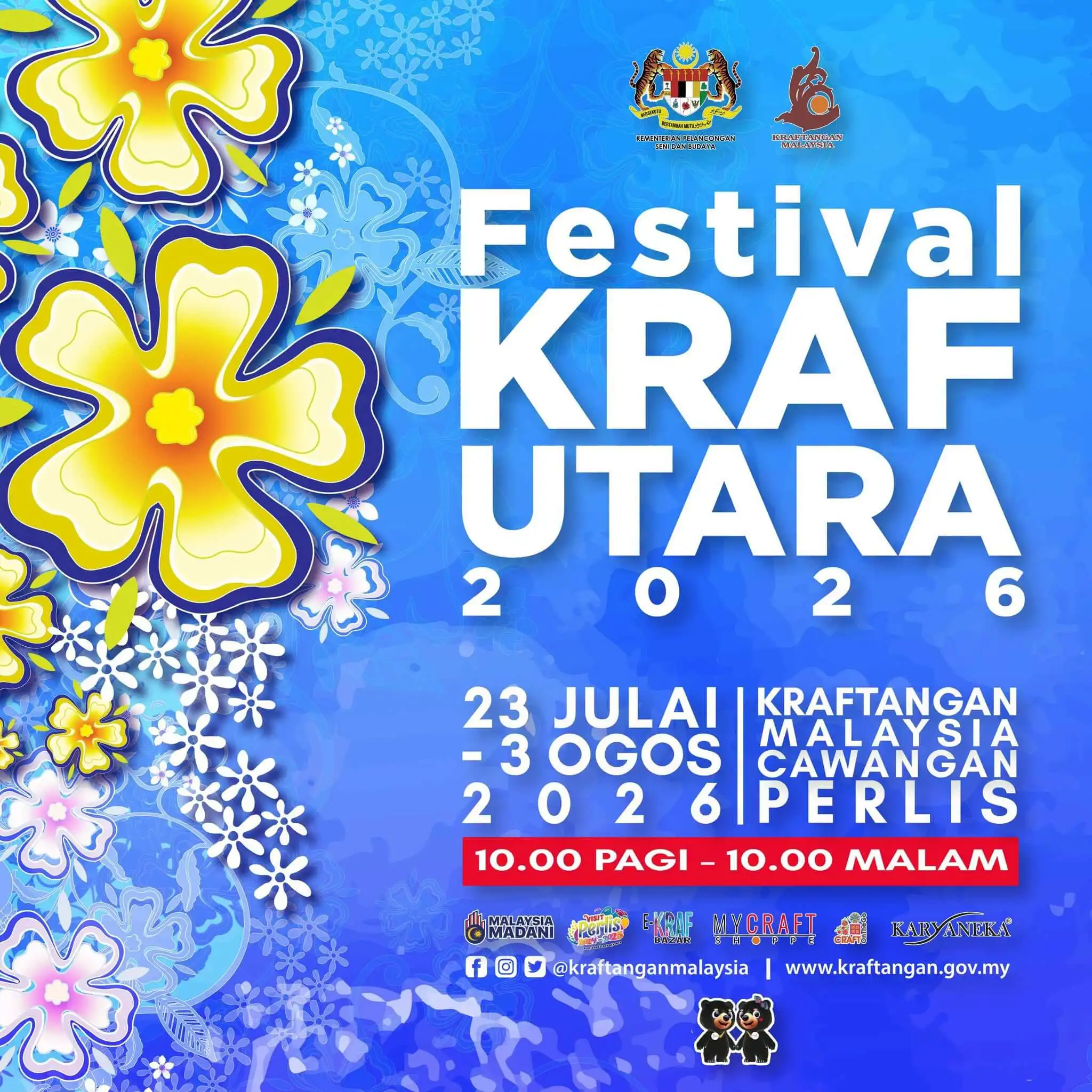 Official poster for Festival Kraf Utara 2026 at Kraftangan Malaysia Perlis Branch